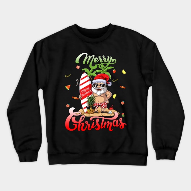 Merry Christmas Santa Hawaii Crewneck Sweatshirt by intelus